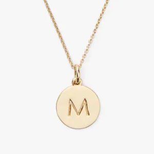 Kate Spade Rose Gold-Tone Initial Disc Pendant Necklace - M